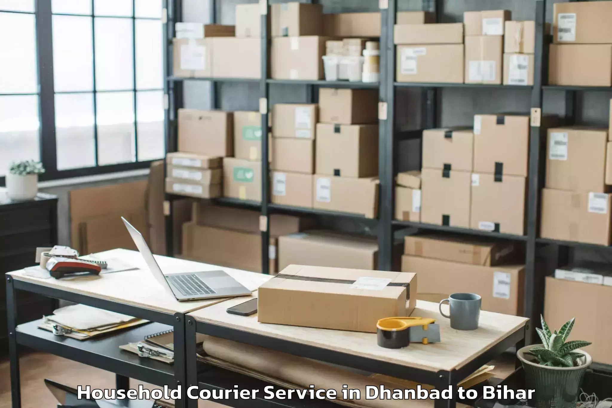 Easy Dhanbad to Bela Household Courier Booking